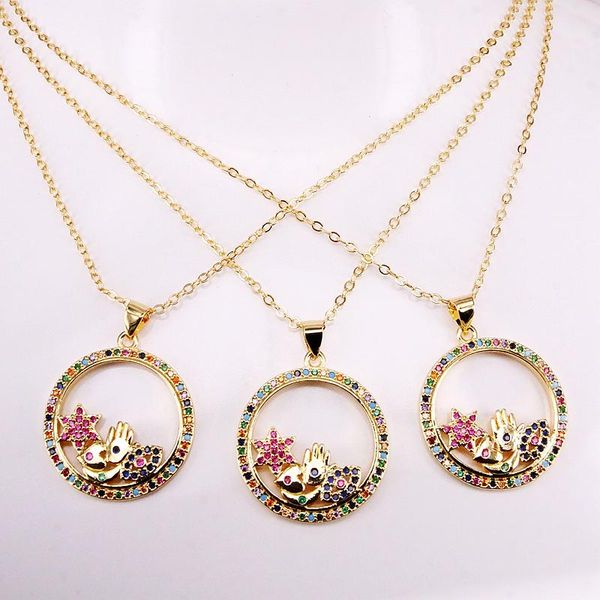 pendant necklaces 6pcs, fashion cz micro pave rainbow crystal colorful zirconia flower round charm, Silver
pendant necklaces 6pcs, fashion cz micro pave rainbow crystal colorful zirconia flower round charm, Silver