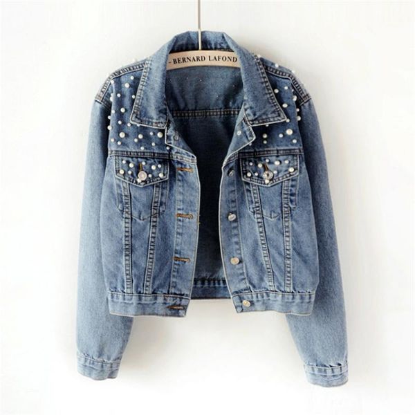 women's jackets summer denim jacket full sleeve pearls button women, Black;brown
women's jackets summer denim jacket full sleeve pearls button women, Black;brown