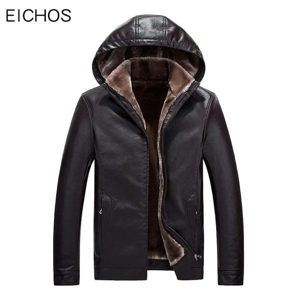 men's fur & faux eichos winter leather jacket men hooded warm velvet mens coats casual motorcycle jackets, Black
men's fur & faux eichos winter leather jacket men hooded warm velvet mens coats casual motorcycle jackets, Black