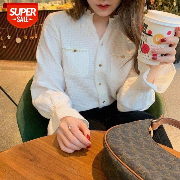 xiangxiangzi ~ fungus lace collar texture v-neck long-sleeved shirt female design sense niche #aw1k, White
xiangxiangzi ~ fungus lace collar texture v-neck long-sleeved shirt female design sense niche #aw1k, White
