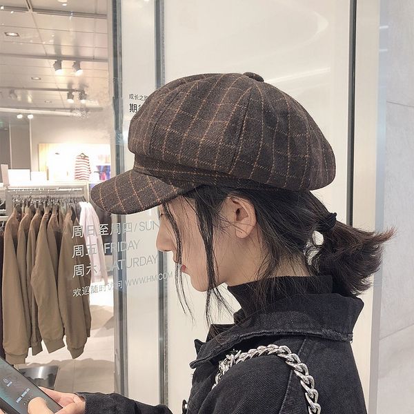 brand caps brown beret female autumn winter british painter male korean version versatile lattice octagonal hat, Blue;gray
brand caps brown beret female autumn winter british painter male korean version versatile lattice octagonal hat, Blue;gray