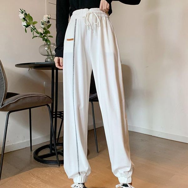 women's pants & capris women summer casual female solid high street slimming versatile waist loose straight tie feet sports trendy, Black;white
women's pants & capris women summer casual female solid high street slimming versatile waist loose straight tie feet sports trendy, Black;white