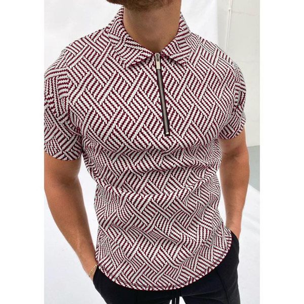 men's polos 2021 summer mens shirts loose geometric print short sleeve casual clothing hommes fashion zipper lapel male, White;black
men's polos 2021 summer mens shirts loose geometric print short sleeve casual clothing hommes fashion zipper lapel male, White;black