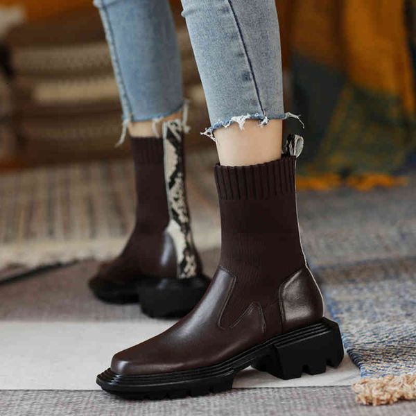 boots thick soles of genuine leather women's ankle boots round toe square heel drawing short snakeskin ladies shoes size 34-39 qfq5, Black
boots thick soles of genuine leather women's ankle boots round toe square heel drawing short snakeskin ladies shoes size 34-39 qfq5, Black