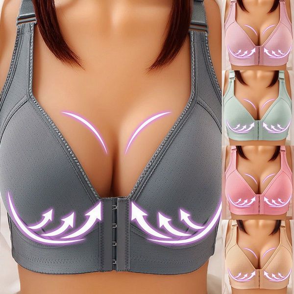 new women's fashion front buckle bra full cup gather bra breathable backless push up no steel ring bras plus size, Red;black
new women's fashion front buckle bra full cup gather bra breathable backless push up no steel ring bras plus size, Red;black