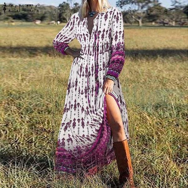casual dresses women bohemian maxi long dress v neck full puff sleeve sundress zanzea elegant beach vestidos loose floral print kaftan, Black;gray
casual dresses women bohemian maxi long dress v neck full puff sleeve sundress zanzea elegant beach vestidos loose floral print kaftan, Black;gray