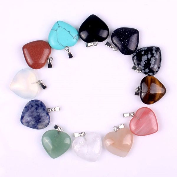 colorful natural stone heart shape pendant necklaces for women men lover couple fashion jewelry with chain, Silver
colorful natural stone heart shape pendant necklaces for women men lover couple fashion jewelry with chain, Silver