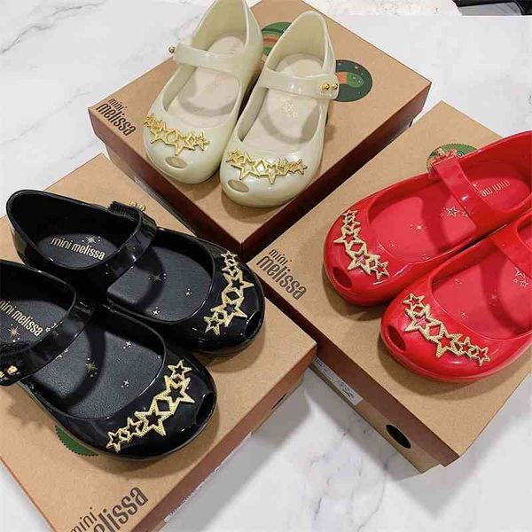 2021 new jelly brazilian girl's shoes melissa star velcro fish mouth princess sandals, Black;red
2021 new jelly brazilian girl's shoes melissa star velcro fish mouth princess sandals, Black;red