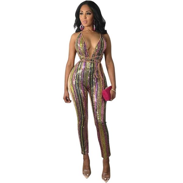 women's jumpsuits & rompers fashion womens jumpsuit 2021 arrival autumn sleeveless deep v backless sequined lace up skinny party, Black;white
women's jumpsuits & rompers fashion womens jumpsuit 2021 arrival autumn sleeveless deep v backless sequined lace up skinny party, Black;white