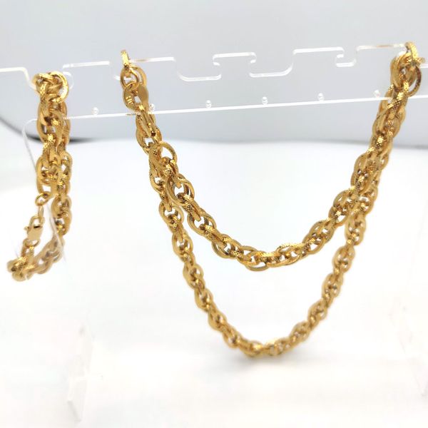 vintage 9ct gold authentic tone large double loop links chain necklace 24inch bracelet 8.3inch jewellery kihei women men's, Silver
vintage 9ct gold authentic tone large double loop links chain necklace 24inch bracelet 8.3inch jewellery kihei women men's, Silver