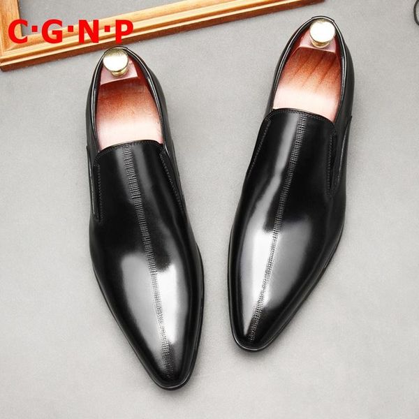 dress shoes c·g·n·p luxury fashion genuine leather pointed toe loafers handmade slip on men formal party wedding, Black
dress shoes c·g·n·p luxury fashion genuine leather pointed toe loafers handmade slip on men formal party wedding, Black