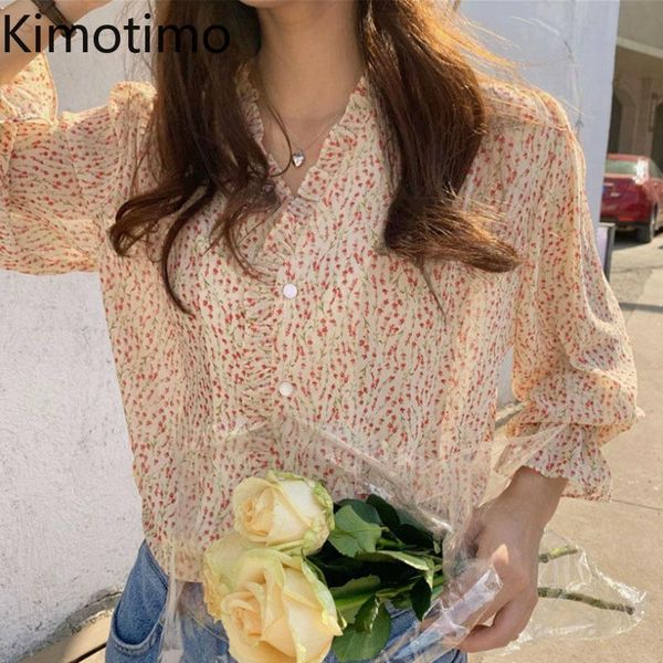 women's blouses & shirts kimotimo women floral print shirt korean summer french v-neck stitching fairy chiffon sweet long-sleeved blou, White 
women's blouses & shirts kimotimo women floral print shirt korean summer french v-neck stitching fairy chiffon sweet long-sleeved blou, White