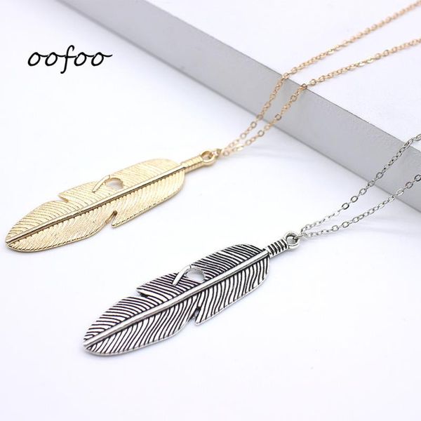 pendant necklaces bohemian retro style women's fashion simple feather necklace leaf-shaped female long sweater chain girl 2021jewelry g, Silver
pendant necklaces bohemian retro style women's fashion simple feather necklace leaf-shaped female long sweater chain girl 2021jewelry g, Silver