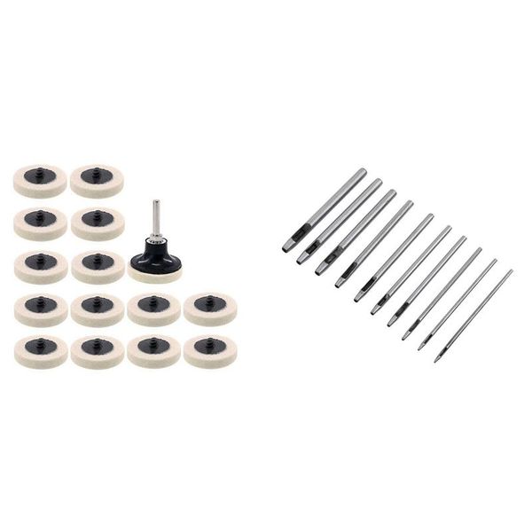 professional hand tool sets 16pcs 2 inch fabric disc buffing pads wheels holder with 10 pcs leather hole punch cutter hollow set 0.5-5mm
professional hand tool sets 16pcs 2 inch fabric disc buffing pads wheels holder with 10 pcs leather hole punch cutter hollow set 0.5-5mm