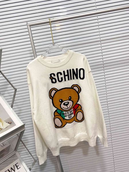 luxury design mos spring women's cartoon bear round neck slim long sleeve sweater casual top, White;black
luxury design mos spring women's cartoon bear round neck slim long sleeve sweater casual top, White;black