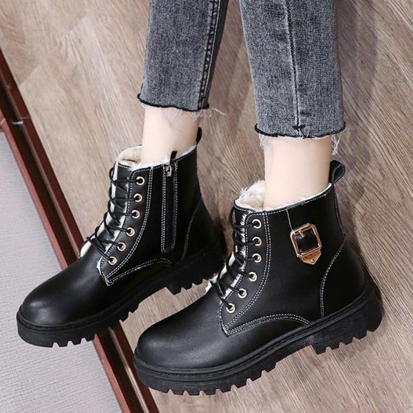 boots women's ankle winter women shoes round toe zipper lace-up plus velvet warm 2021 botas de mujer large size 35-43, Black
boots women's ankle winter women shoes round toe zipper lace-up plus velvet warm 2021 botas de mujer large size 35-43, Black