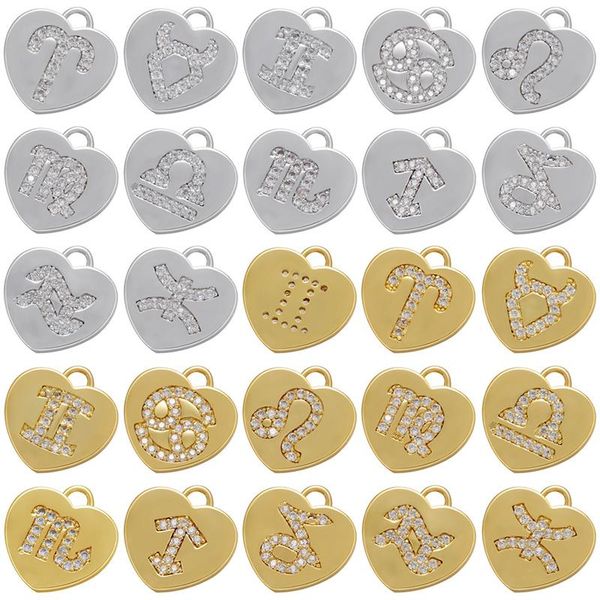 charms zhukou heart shape 12 constellations pendant diy handmade necklace earrings jewelry accessories wholesale vd939, Bronze;silver
charms zhukou heart shape 12 constellations pendant diy handmade necklace earrings jewelry accessories wholesale vd939, Bronze;silver