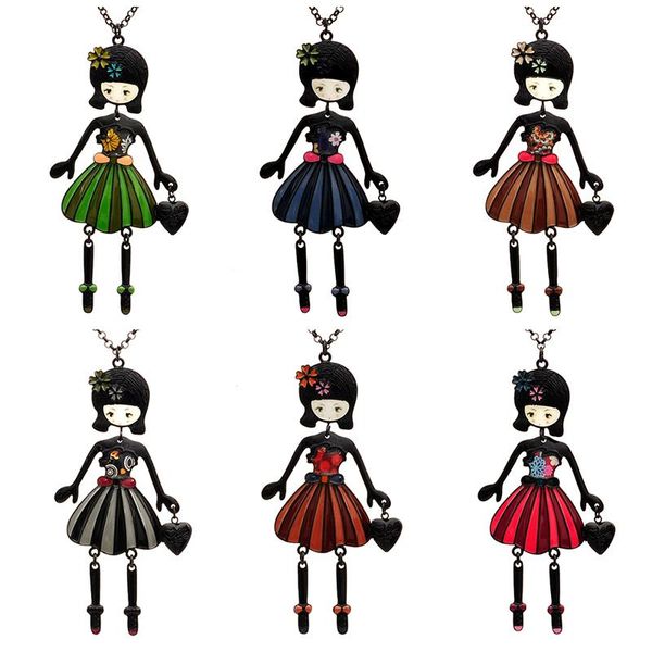 1pc gun black drop glaze enamel beautiful dress heart bag flower cute little girl doll pendant long chain necklace for women necklaces, Silver
1pc gun black drop glaze enamel beautiful dress heart bag flower cute little girl doll pendant long chain necklace for women necklaces, Silver
