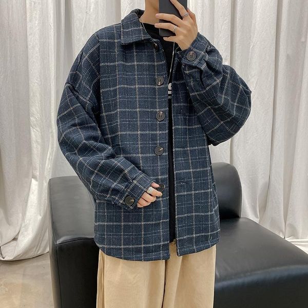autumn winter plaid jacket men korean fashion loose casual harajuku streetwear retro bomber woolen cloth men's jackets, Black;brown
autumn winter plaid jacket men korean fashion loose casual harajuku streetwear retro bomber woolen cloth men's jackets, Black;brown