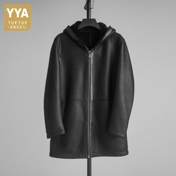 men's leather & faux men sheepskin wool hooded jackets winter office casual warm real coat loose full sleeve outerwear male oversize 4x, Black
men's leather & faux men sheepskin wool hooded jackets winter office casual warm real coat loose full sleeve outerwear male oversize 4x, Black