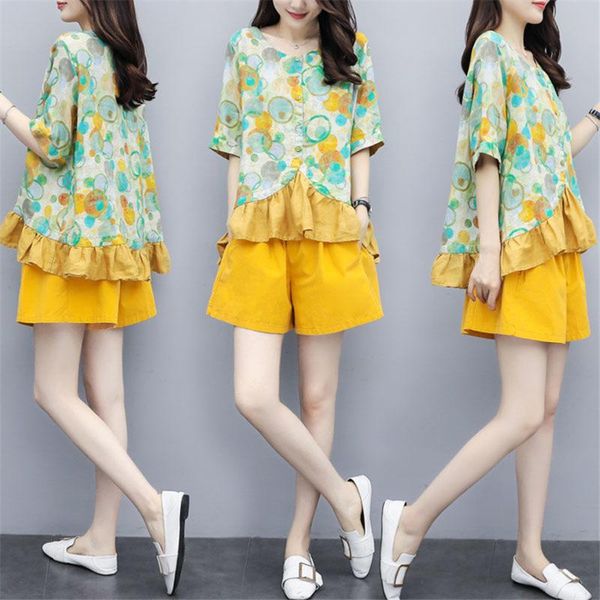 plus size 4xl 2 pieces sets summer sweet print and yellow shorts two outfits women clothes women's tracksuits, Gray
plus size 4xl 2 pieces sets summer sweet print and yellow shorts two outfits women clothes women's tracksuits, Gray