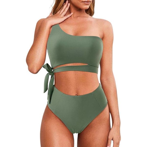 women's swimwear two pieces bathing suit bikini set one shoulder bowknot sleeveless sling beachwear summer casual brazilian 2021, White;black
women's swimwear two pieces bathing suit bikini set one shoulder bowknot sleeveless sling beachwear summer casual brazilian 2021, White;black