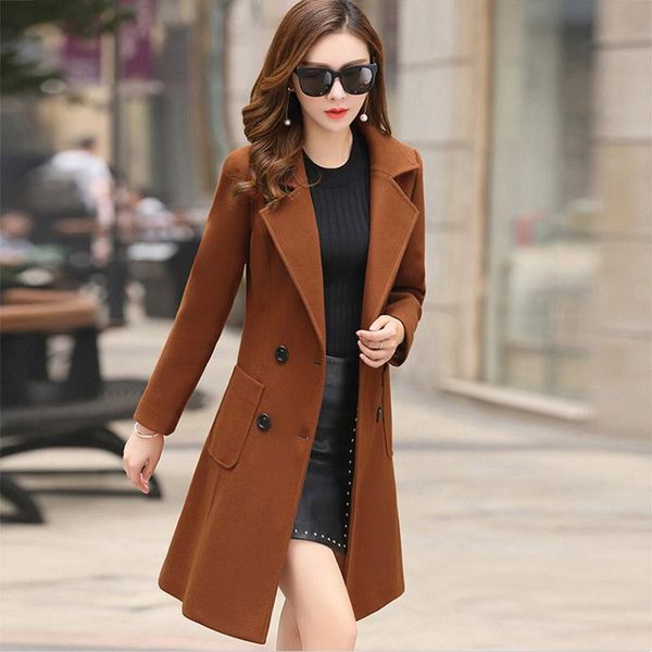 women's wool & blends autumn women coats warm slim fit fashion casual office lady womans coat jacket khaki plus size, Black
women's wool & blends autumn women coats warm slim fit fashion casual office lady womans coat jacket khaki plus size, Black