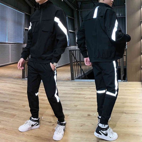 men's tracksuits male racing ensemble, harajuku street fashion with hoodie and pants reflected hiphop 2-piece men's sports wear br, Gray
men's tracksuits male racing ensemble, harajuku street fashion with hoodie and pants reflected hiphop 2-piece men's sports wear br, Gray