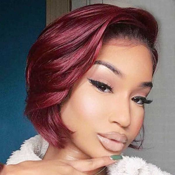 mid seam small lace hand-made wig bobo head women's short wine red partial parting cover, Black;brown
mid seam small lace hand-made wig bobo head women's short wine red partial parting cover, Black;brown