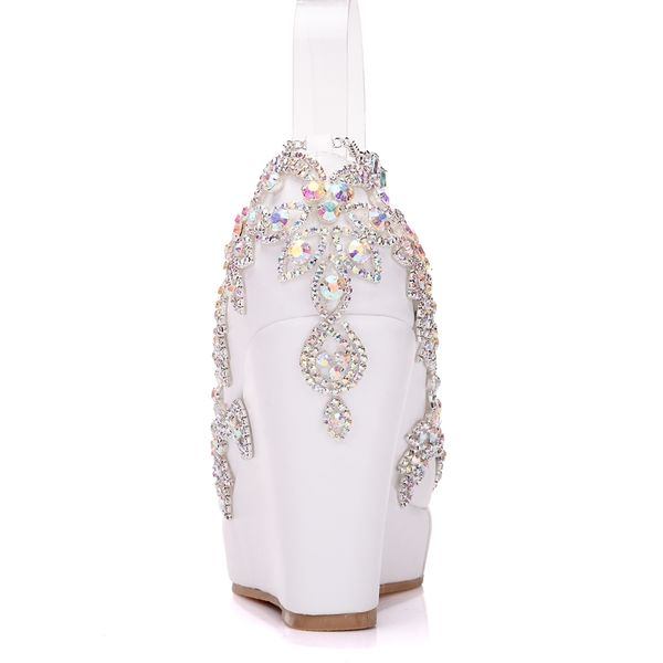 sandals rhinestone bride wedding woman ankle strap heels wees high platform shoes pumps, Black
sandals rhinestone bride wedding woman ankle strap heels wees high platform shoes pumps, Black