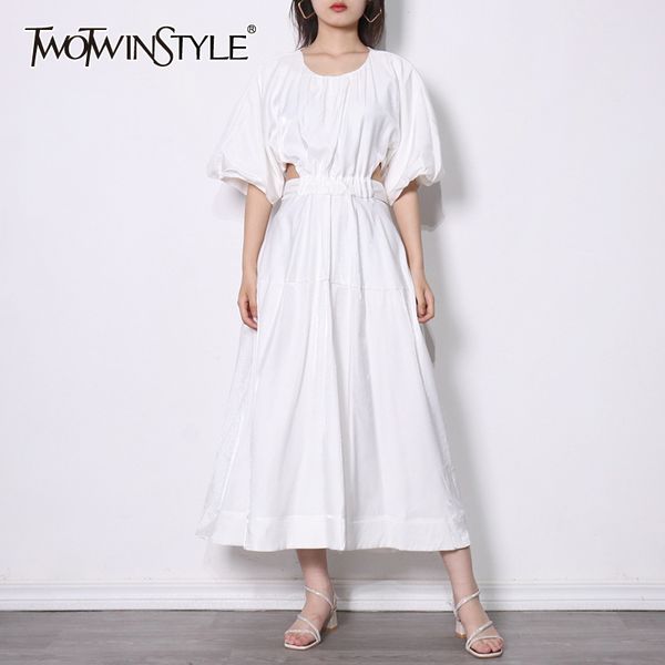 white dress for women o neck short sleeve high waist a line mid hollow out solid dresses female fashion clothes new 210428, Black;gray
white dress for women o neck short sleeve high waist a line mid hollow out solid dresses female fashion clothes new 210428, Black;gray