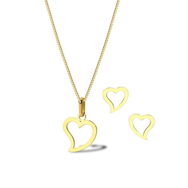 earrings & necklace rir lovely heart stainless steel elegant bridal female jewelry sets simple gold chain hollow necklaces&earrings forever, Silver
earrings & necklace rir lovely heart stainless steel elegant bridal female jewelry sets simple gold chain hollow necklaces&earrings forever, Silver
