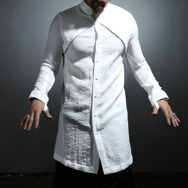 men's casual shirts spring and autumn edition tide boy nightclub personality long section slim long-sleeved shirt hair stylist round sw, White;black
men's casual shirts spring and autumn edition tide boy nightclub personality long section slim long-sleeved shirt hair stylist round sw, White;black