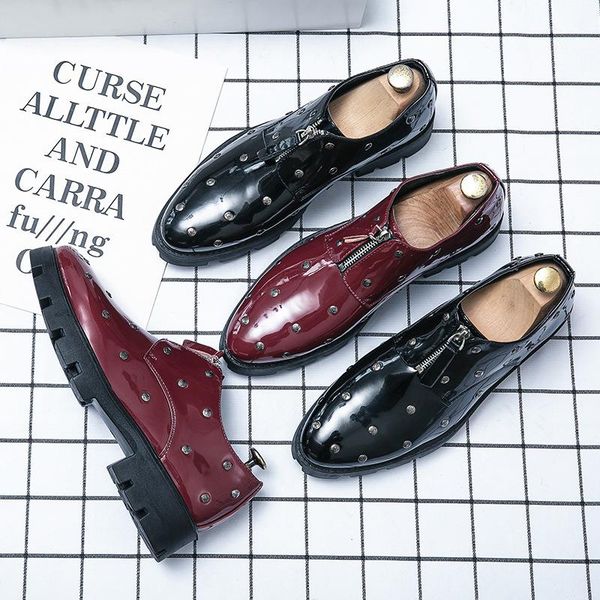 dress shoes men's fashion high-end solid color pu rivet decoration front zipper thick bottom non-slip comfortable casual shoes44, Black
dress shoes men's fashion high-end solid color pu rivet decoration front zipper thick bottom non-slip comfortable casual shoes44, Black