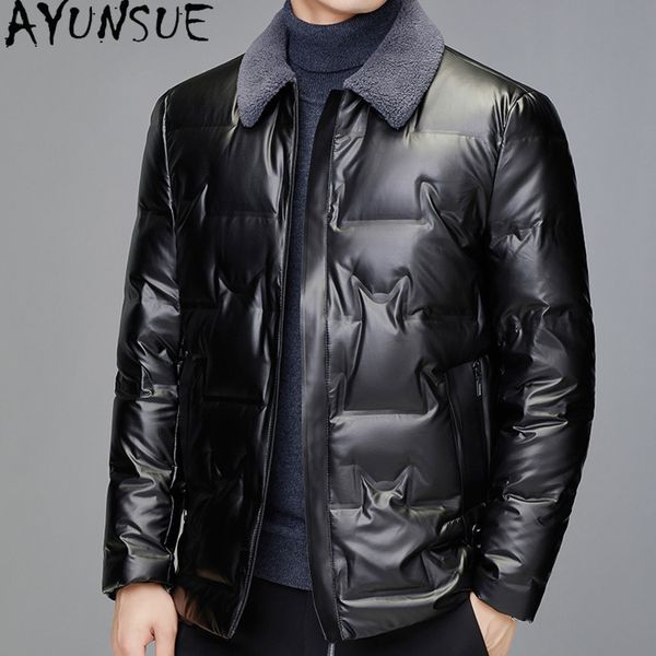 afance men's duck down et, wool casual coat, leather collar, synthetic leather, sqq971, Black
afance men's duck down et, wool casual coat, leather collar, synthetic leather, sqq971, Black