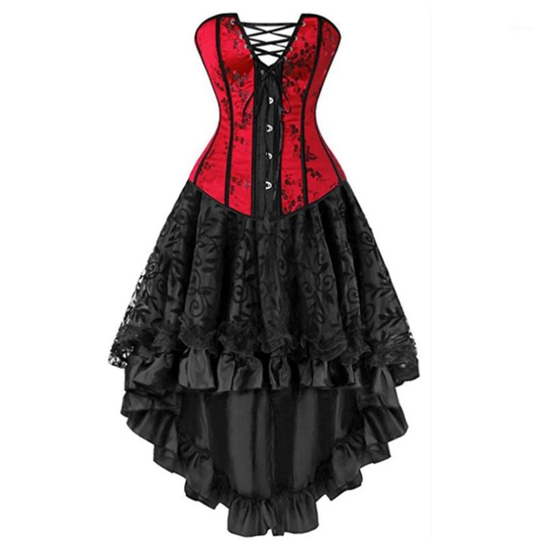 floral lace up overbust corselet plus size burlesque corset bustier and irregular skirt set gothic dress for women bustiers & corsets, Black;white
floral lace up overbust corselet plus size burlesque corset bustier and irregular skirt set gothic dress for women bustiers & corsets, Black;white