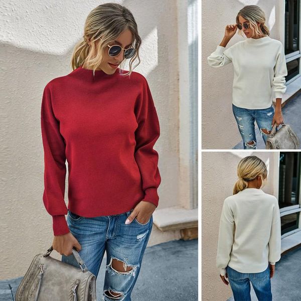 women's sweaters 2021 autumn and winter fashion all-match solid color knitted pullover sweater casual women shirt, White;black
women's sweaters 2021 autumn and winter fashion all-match solid color knitted pullover sweater casual women shirt, White;black