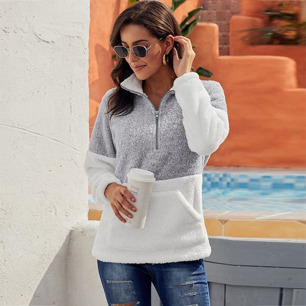 shiying winter plush high neck zipper kangaroo pocket thickened warm double-sided pullover women's sweater, White;black
shiying winter plush high neck zipper kangaroo pocket thickened warm double-sided pullover women's sweater, White;black