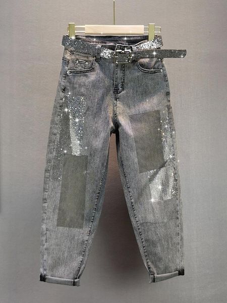 summer autumn jeans woman european style loose elastic high waist drilling capri harem pants thin denim women's, Blue
summer autumn jeans woman european style loose elastic high waist drilling capri harem pants thin denim women's, Blue