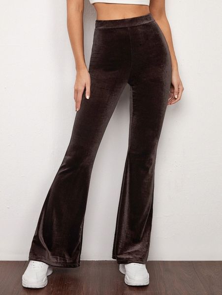 flare leg velvet pants 63zi#, Black;white
flare leg velvet pants 63zi#, Black;white