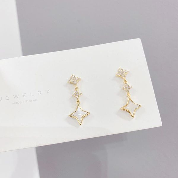trendy cubic zirconia star earrings long style gold sliver color simple geometric stud for women jewelry dangle & chandelier, Silver
trendy cubic zirconia star earrings long style gold sliver color simple geometric stud for women jewelry dangle & chandelier, Silver