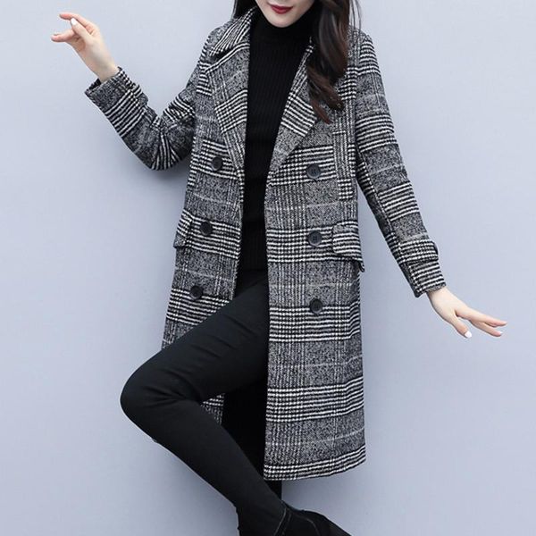 women's wool & blends autumn spring women casual coats turn-down collar warm woolen long sleeve slim outwear lapel cardigan jacket doub, Black
women's wool & blends autumn spring women casual coats turn-down collar warm woolen long sleeve slim outwear lapel cardigan jacket doub, Black