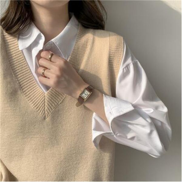 spring autumn women sweater vest woman short loose knitted sleeveless ladies v-neck pullover female outerwear 211120, Black;white
spring autumn women sweater vest woman short loose knitted sleeveless ladies v-neck pullover female outerwear 211120, Black;white