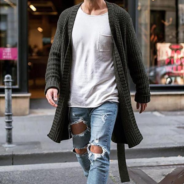 men's sweaters midi sweatercoat cardigan winter sweater loose clothes knitted overcoat for men, White;black
men's sweaters midi sweatercoat cardigan winter sweater loose clothes knitted overcoat for men, White;black