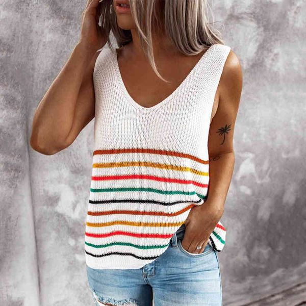 knitted vests women casual v neck stripe tank female sleeveless loose pullover summer knit casual camis plus size 210507, White
knitted vests women casual v neck stripe tank female sleeveless loose pullover summer knit casual camis plus size 210507, White