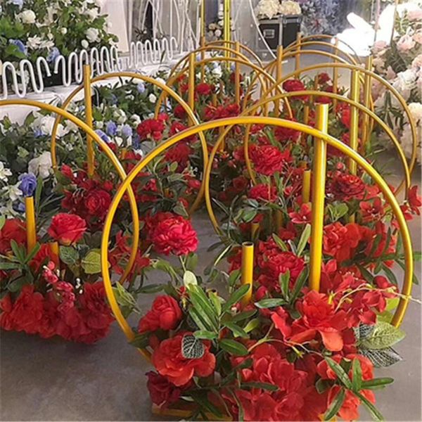 party decoration circle wedding arch background wrought iron shelf decorative props diy round flower with frame
party decoration circle wedding arch background wrought iron shelf decorative props diy round flower with frame
