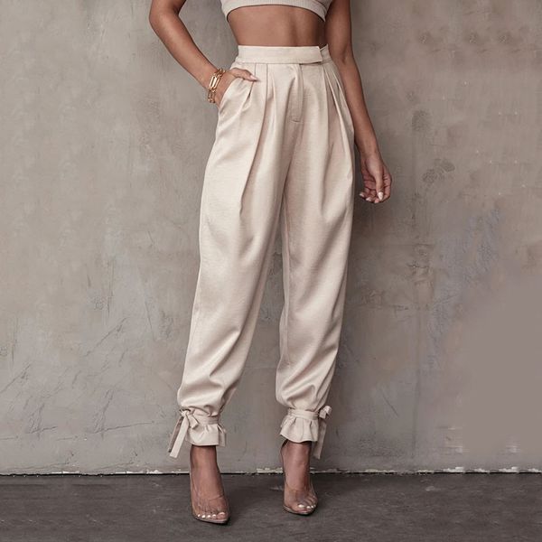 fashion spring lace up high waist women harem pants satin pockets loose casual pleated pencil trousers summer streetwear 210518, Black;white
fashion spring lace up high waist women harem pants satin pockets loose casual pleated pencil trousers summer streetwear 210518, Black;white