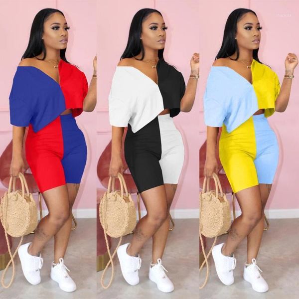 patchwork women two pieces sets summer tracksuits short sleeve v-neck tee +jogger shorts leggings suit sporty fitness outfits women's, Gray
patchwork women two pieces sets summer tracksuits short sleeve v-neck tee +jogger shorts leggings suit sporty fitness outfits women's, Gray
