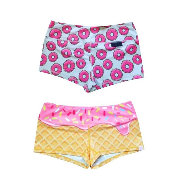 women's shorts women shorts, summer high-waist , elastic tight ice doughnut printed party club run wear, White;black
women's shorts women shorts, summer high-waist , elastic tight ice doughnut printed party club run wear, White;black