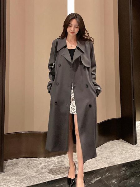 women's trench coats high end windbreaker medium length 2021 spring and autumn fashion loose temperament british coat, Tan;black
women's trench coats high end windbreaker medium length 2021 spring and autumn fashion loose temperament british coat, Tan;black
